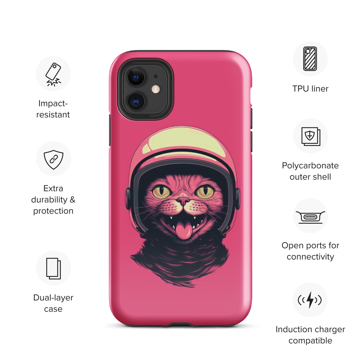 Pink Alien Cat Cosmonaut Tough Case for iPhone®