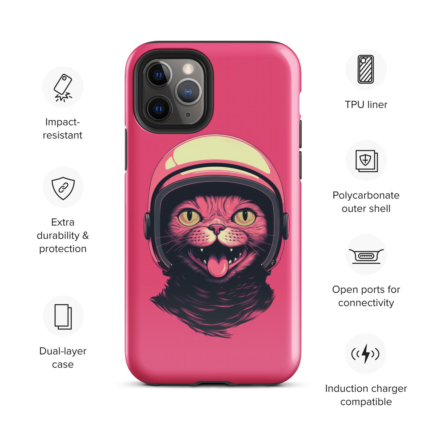 Pink Alien Cat Cosmonaut Tough Case for iPhone®