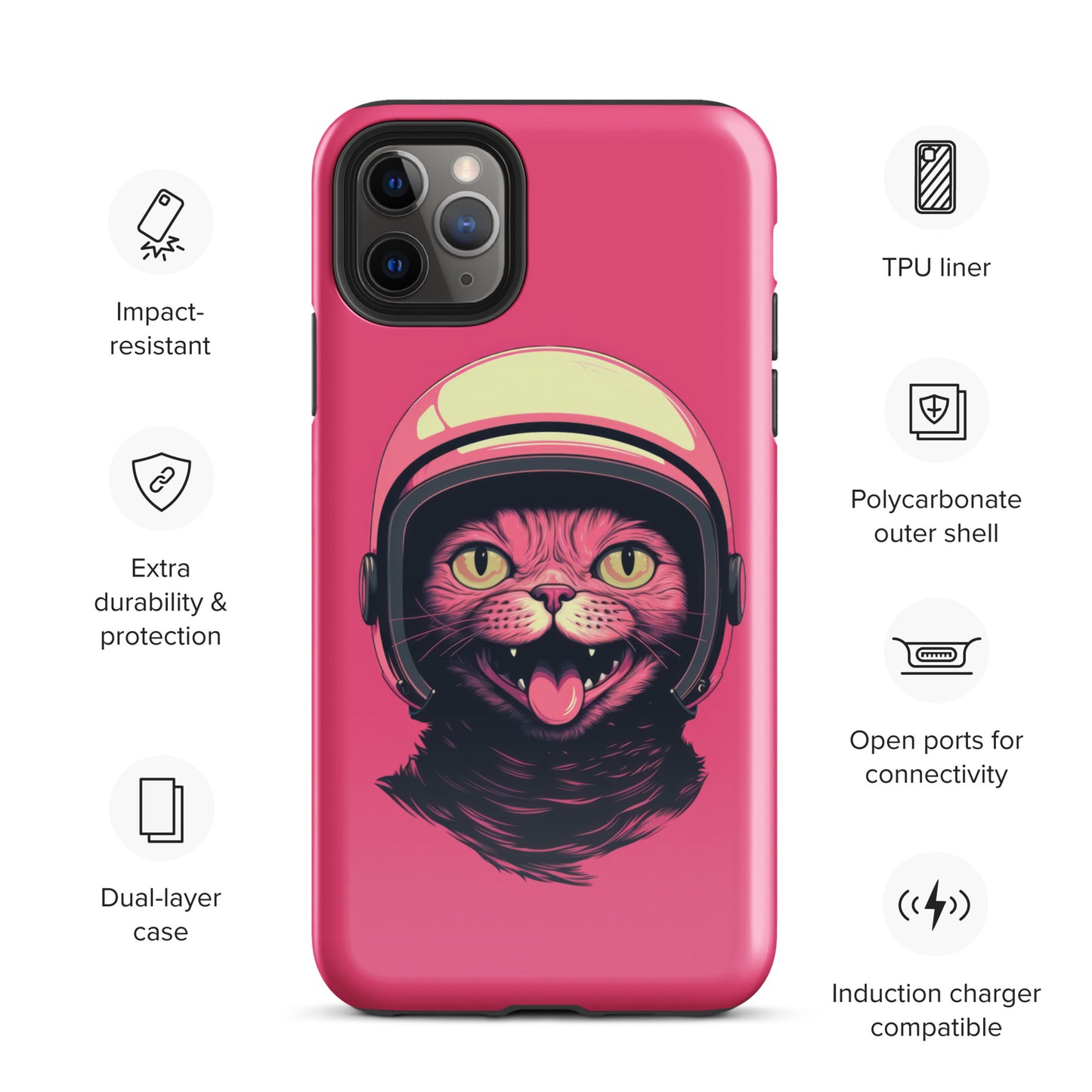 Pink Alien Cat Cosmonaut Tough Case for iPhone®