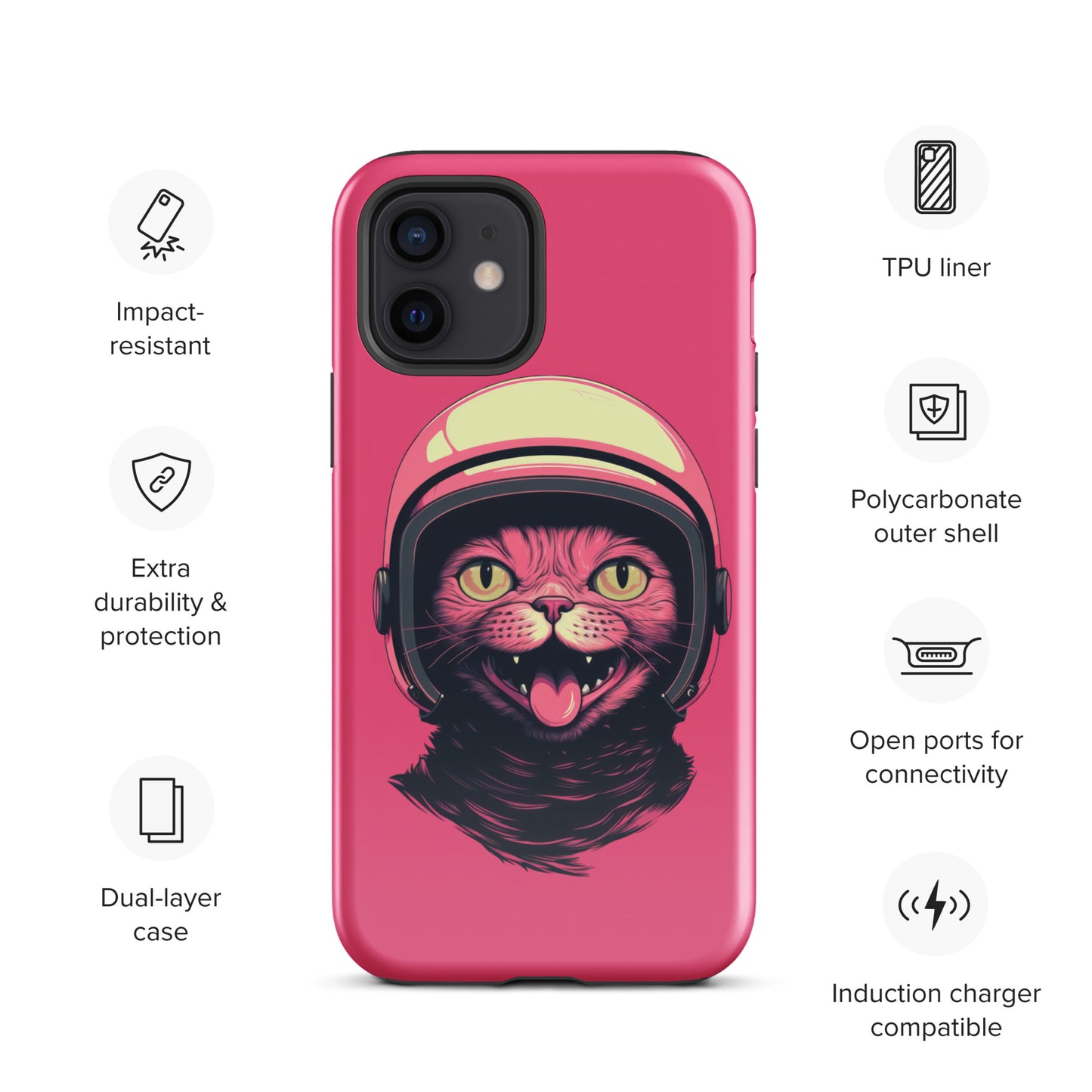 Pink Alien Cat Cosmonaut Tough Case for iPhone®