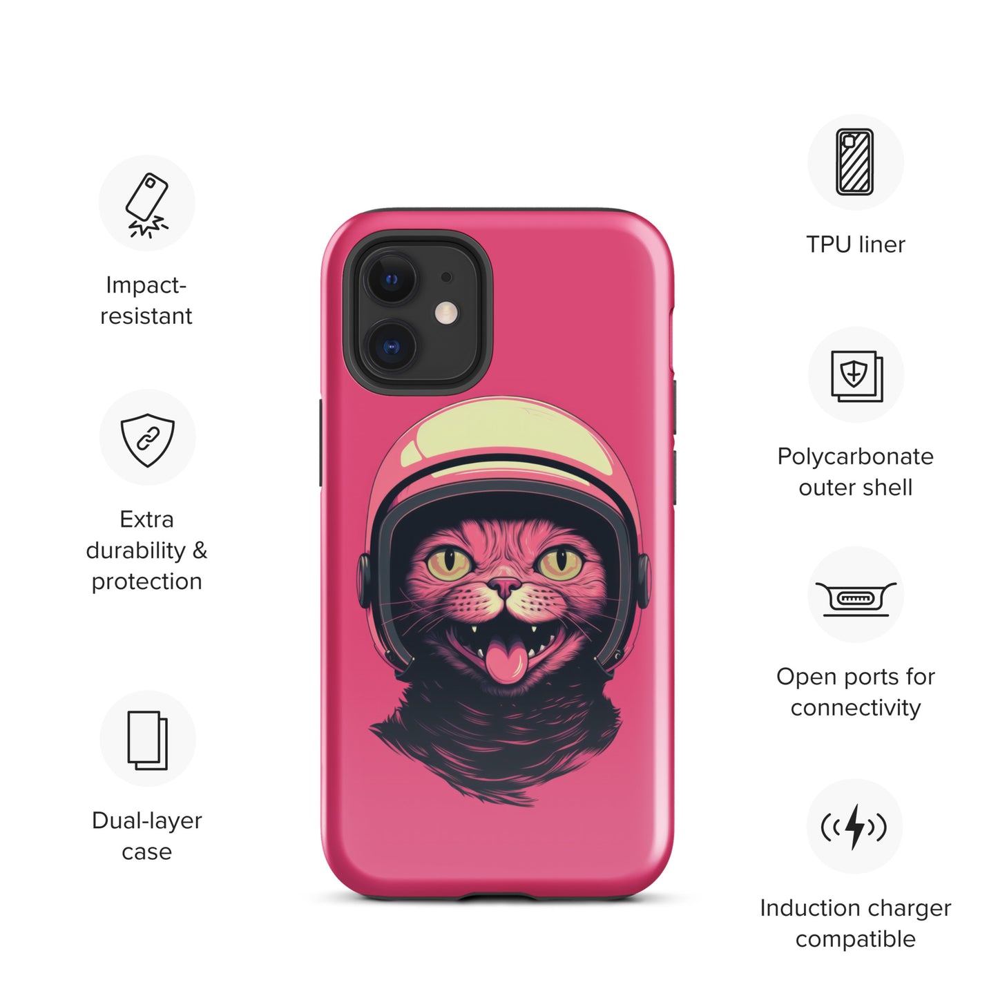 Pink Alien Cat Cosmonaut Tough Case for iPhone®