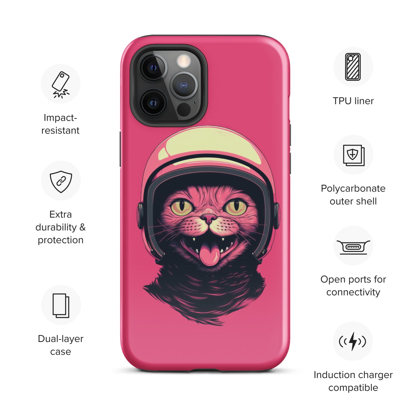 Pink Alien Cat Cosmonaut Tough Case for iPhone®