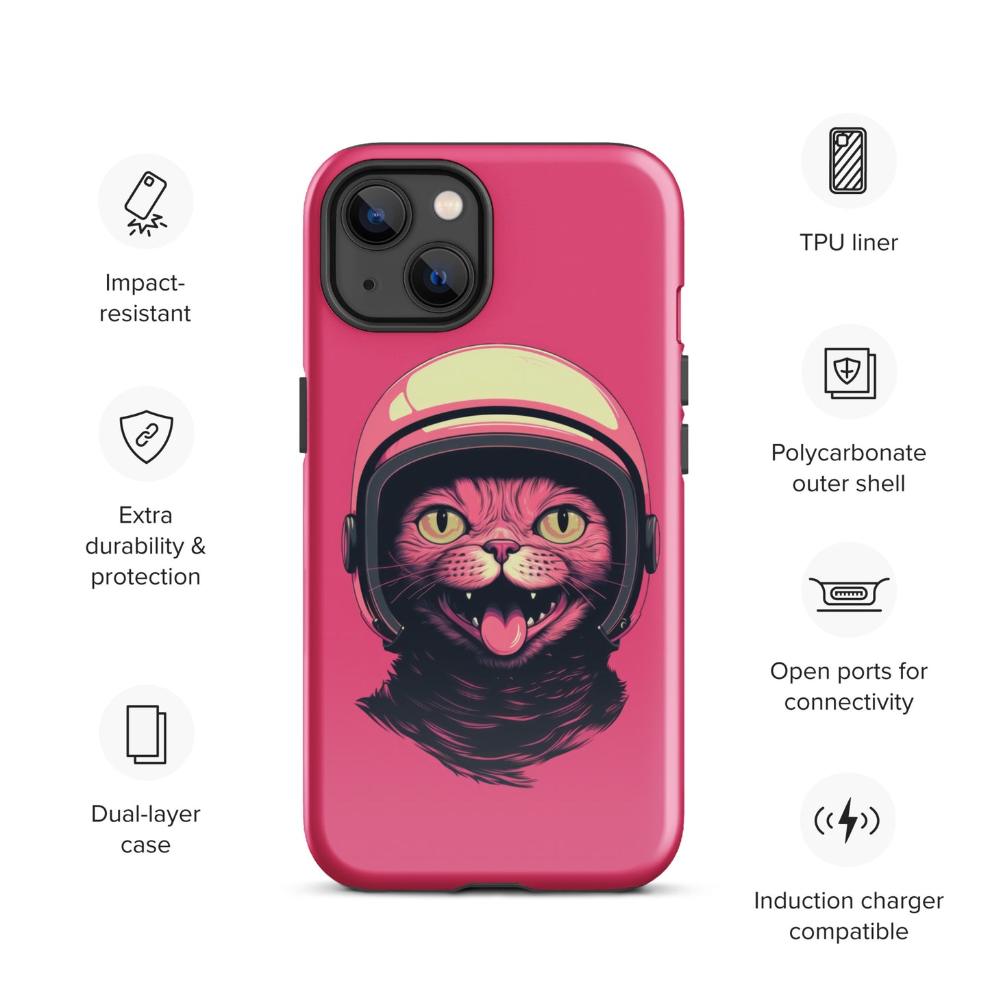 Pink Alien Cat Cosmonaut Tough Case for iPhone®