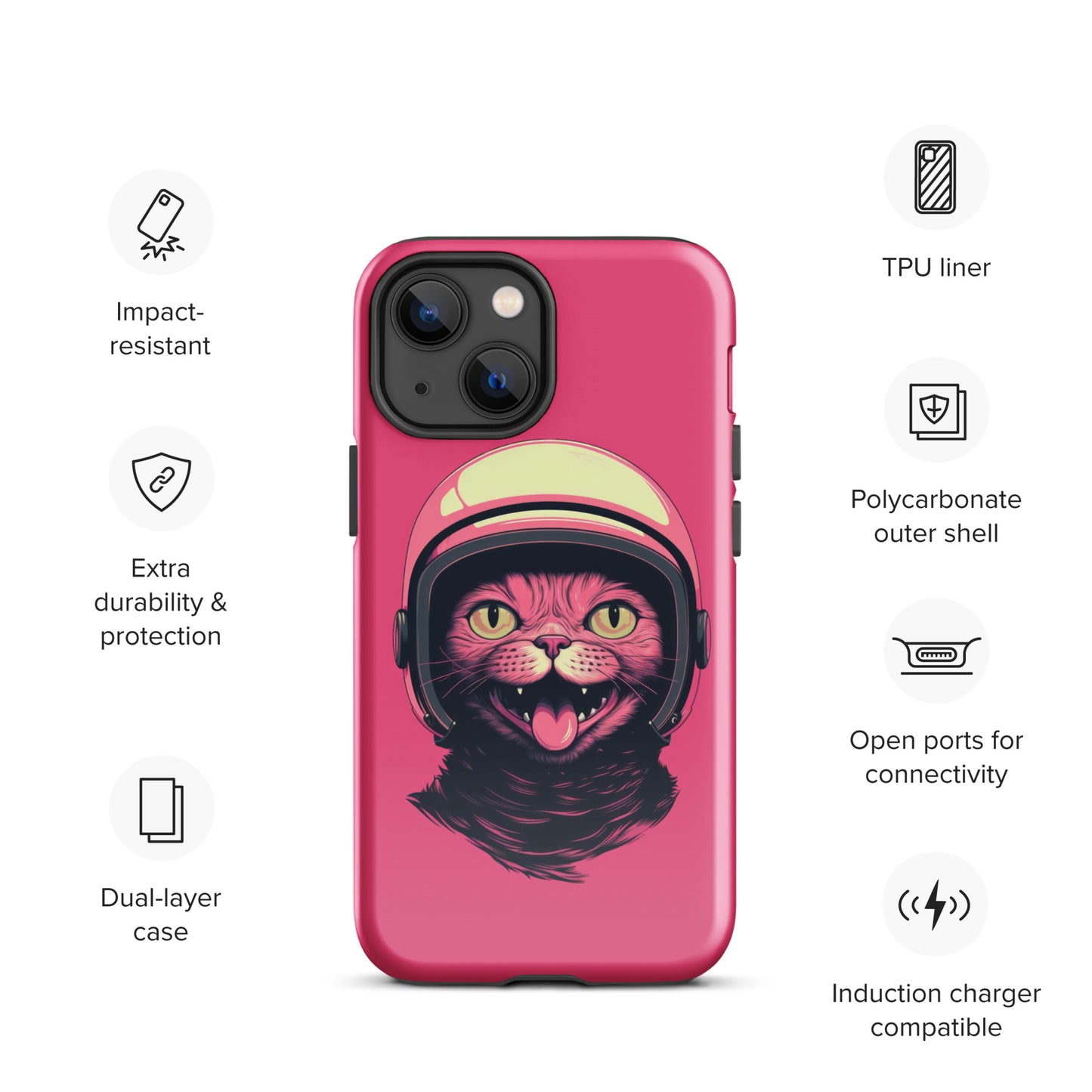 Pink Alien Cat Cosmonaut Tough Case for iPhone®