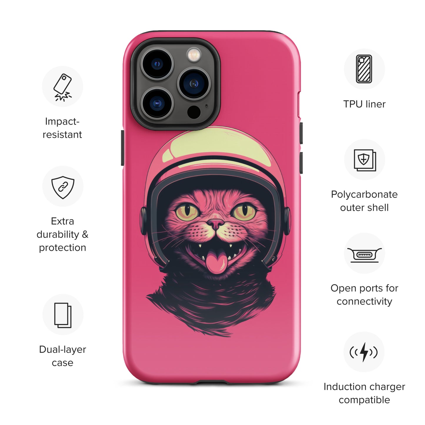 Pink Alien Cat Cosmonaut Tough Case for iPhone®