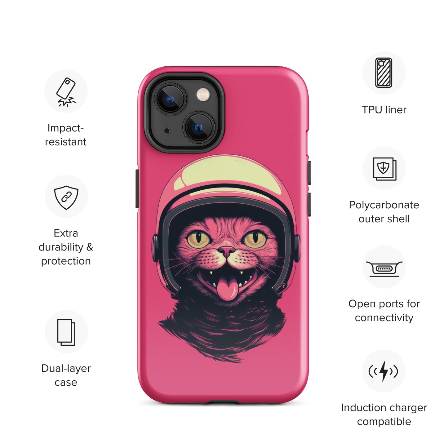 Pink Alien Cat Cosmonaut Tough Case for iPhone®