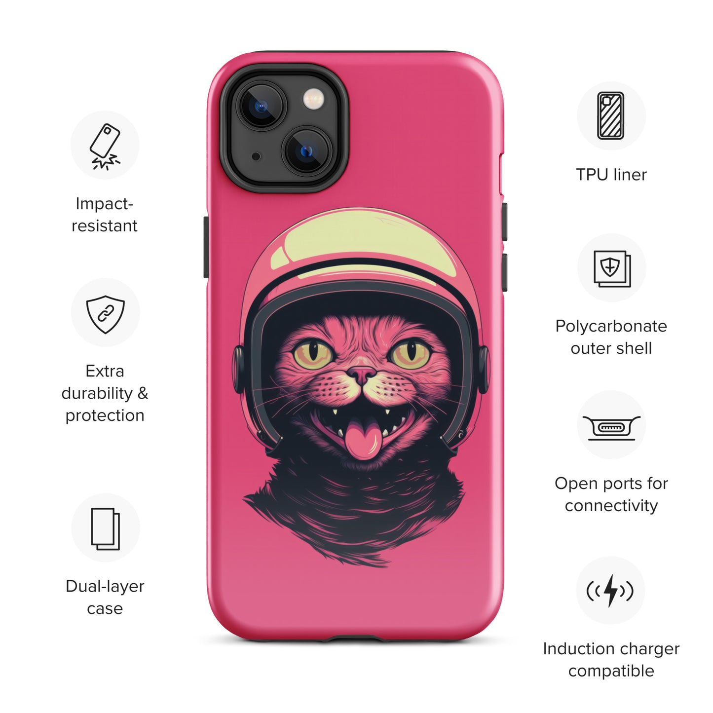 Pink Alien Cat Cosmonaut Tough Case for iPhone®