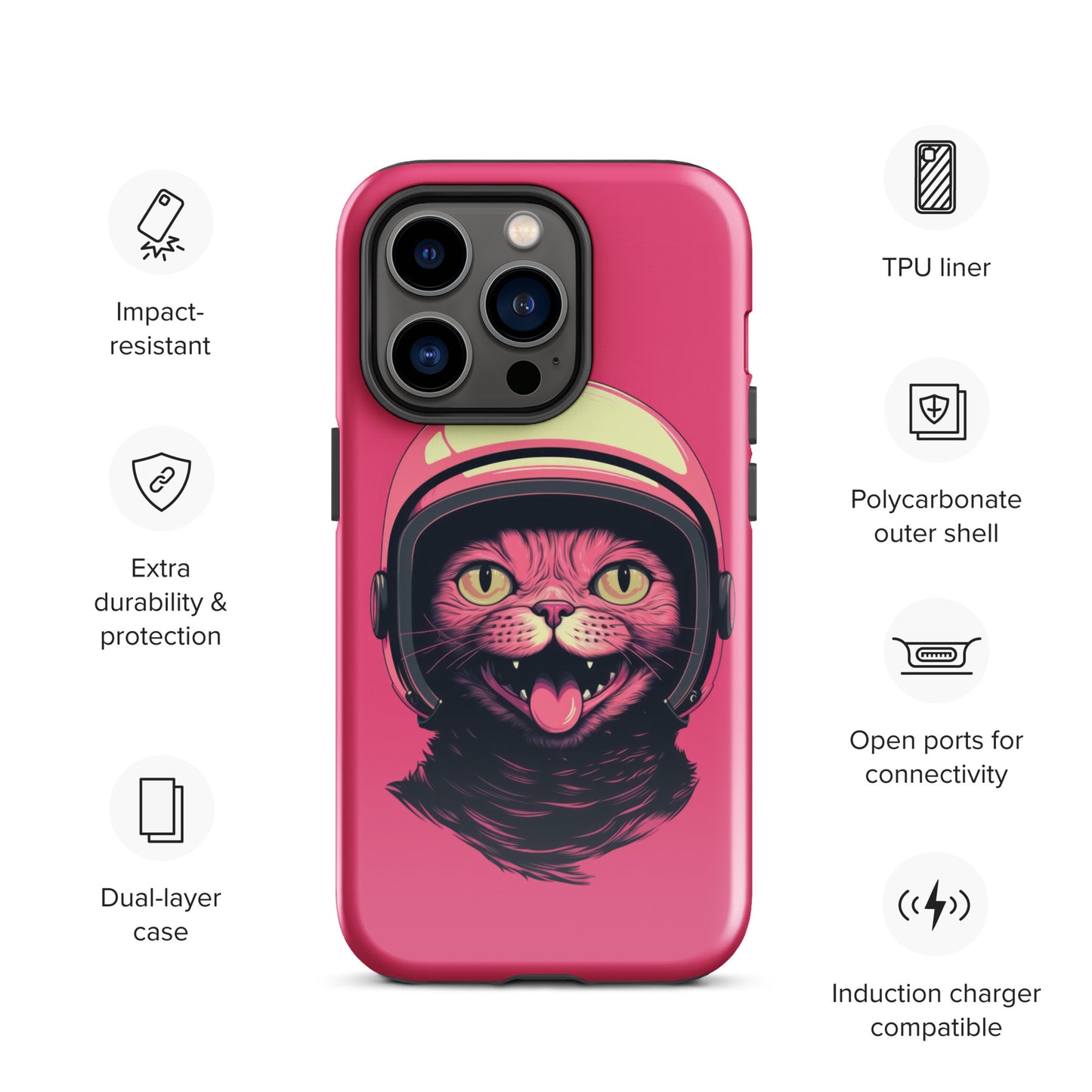 Pink Alien Cat Cosmonaut Tough Case for iPhone®