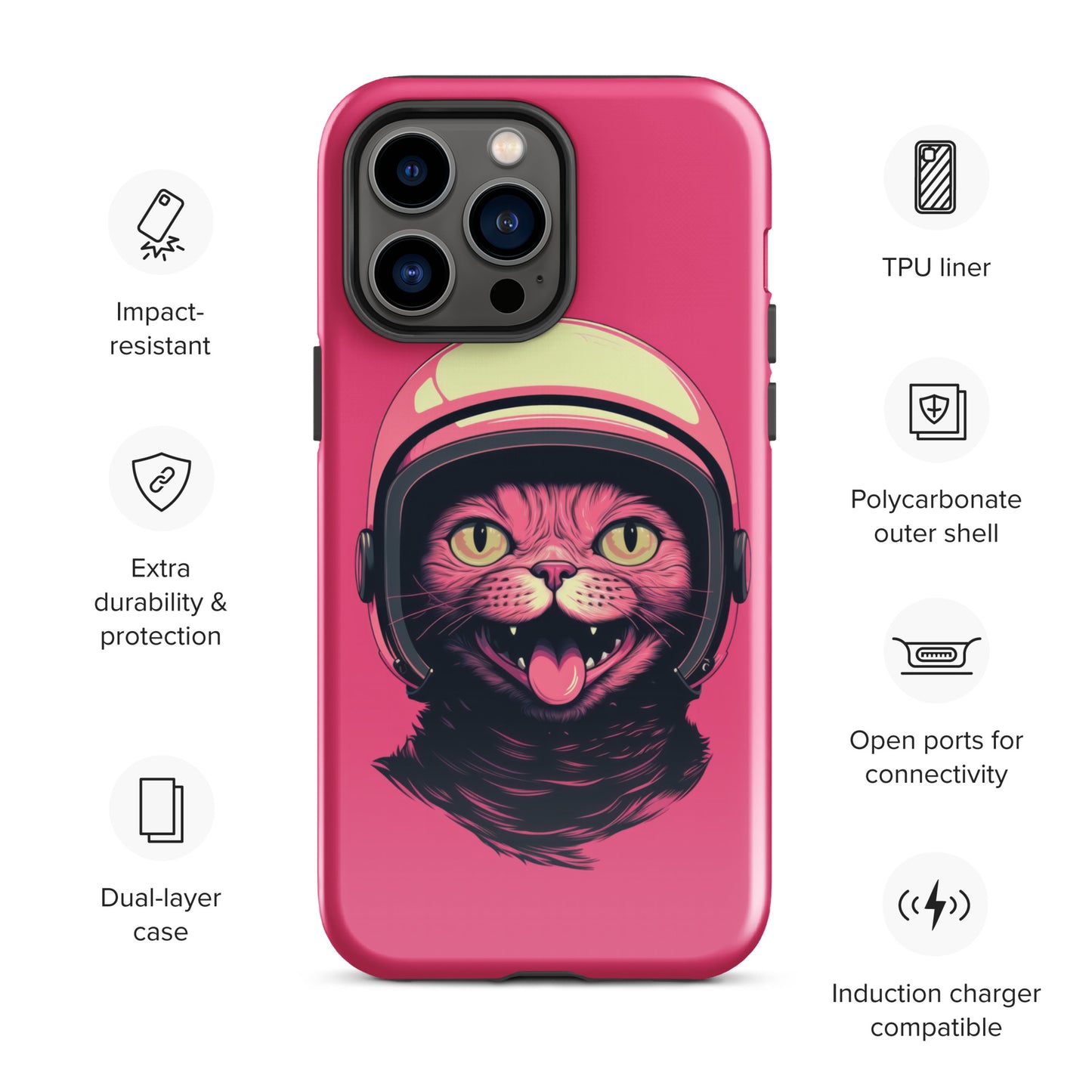 Pink Alien Cat Cosmonaut Tough Case for iPhone®