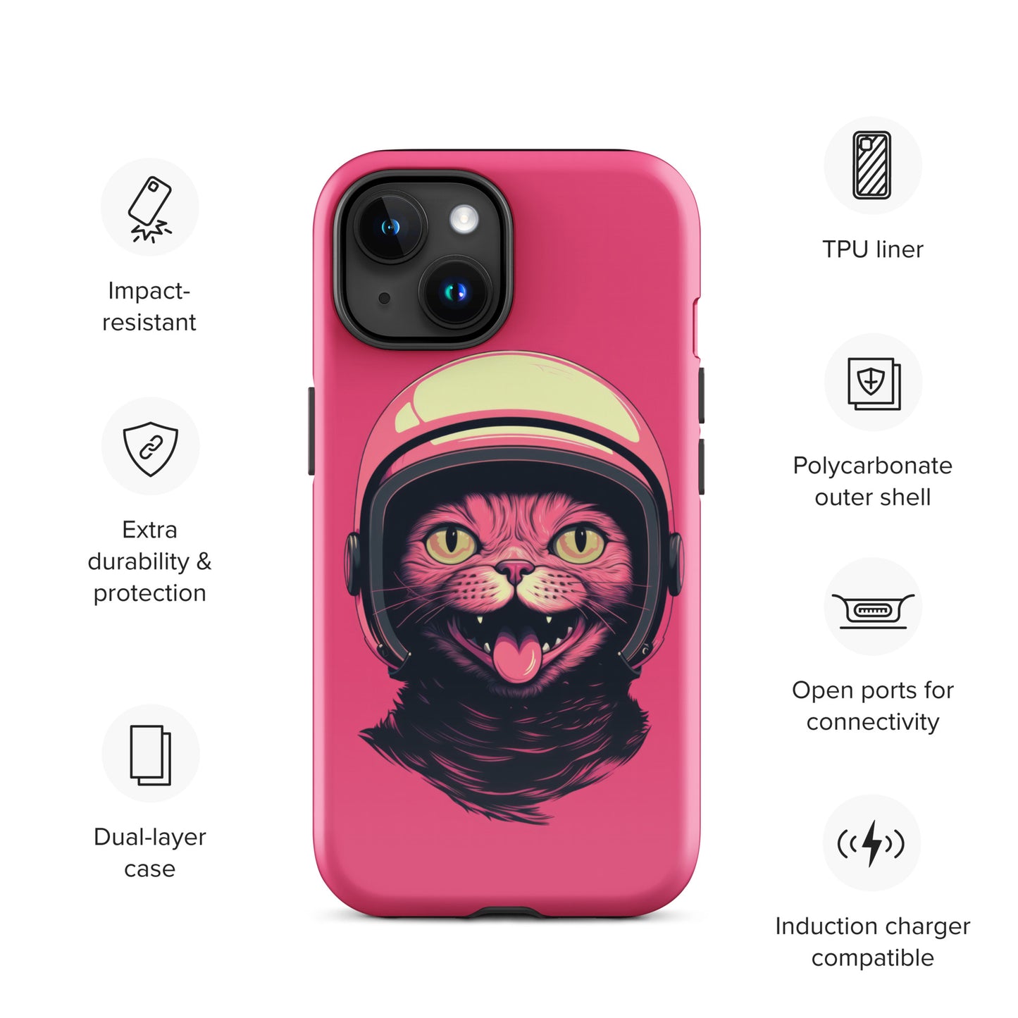 Pink Alien Cat Cosmonaut Tough Case for iPhone®
