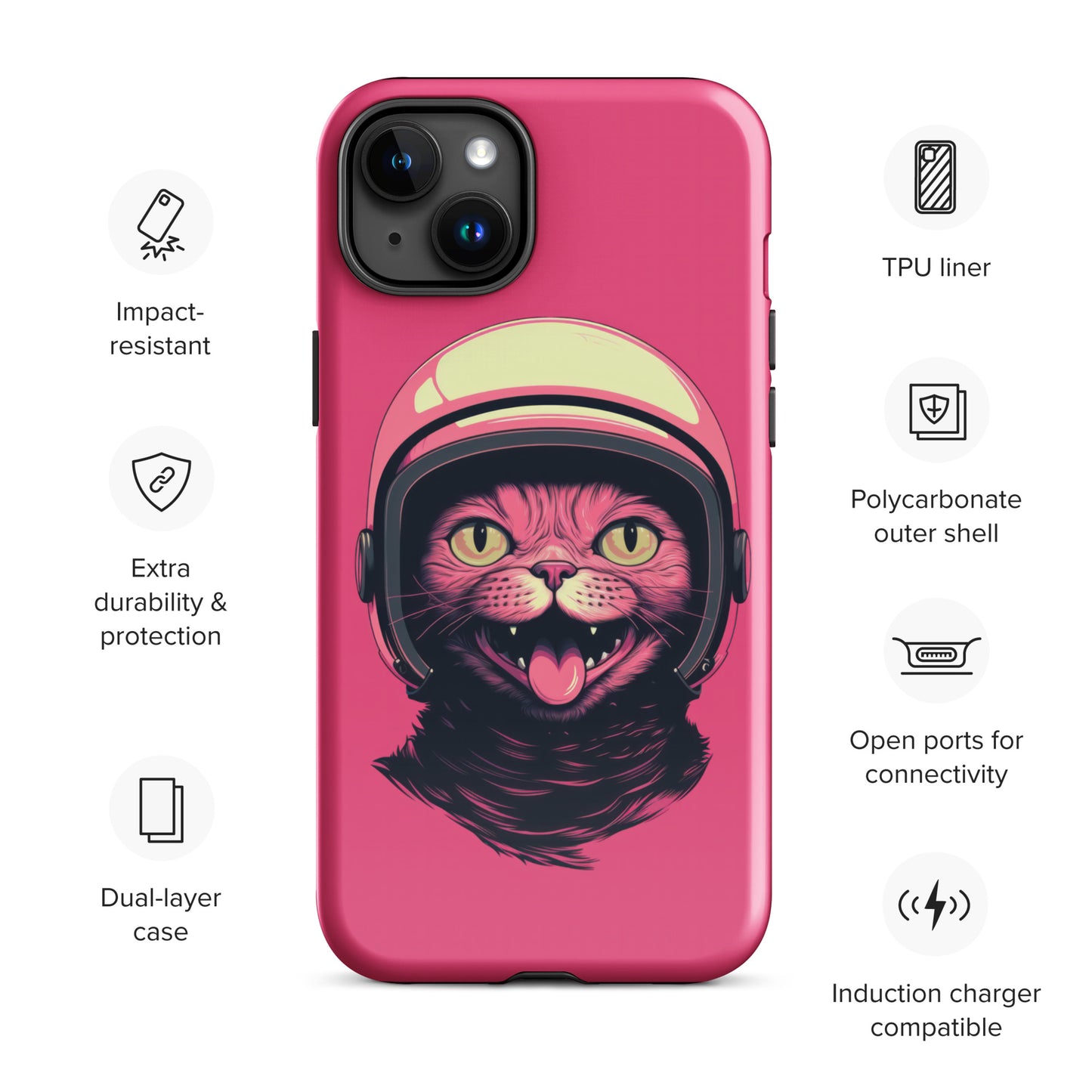 Pink Alien Cat Cosmonaut Tough Case for iPhone®