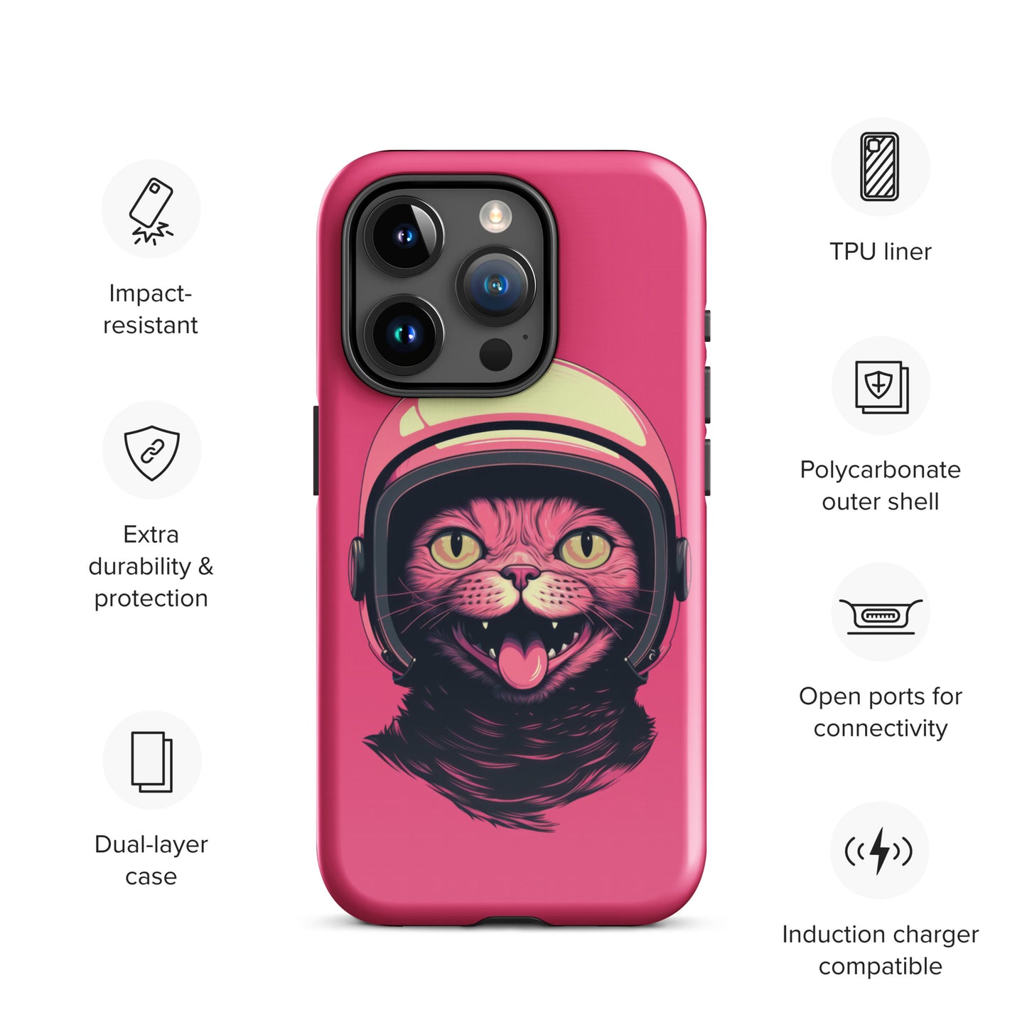 Pink Alien Cat Cosmonaut Tough Case for iPhone®