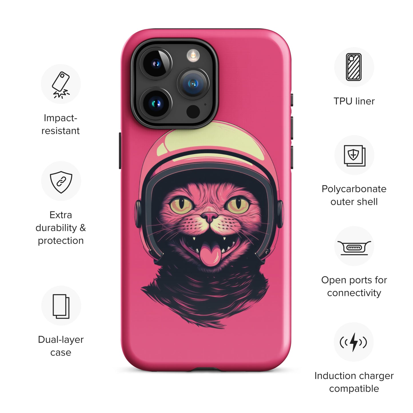 Pink Alien Cat Cosmonaut Tough Case for iPhone®