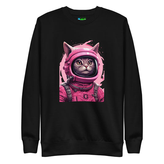 Pinky Cat Astronaut Premium Sweatshirt