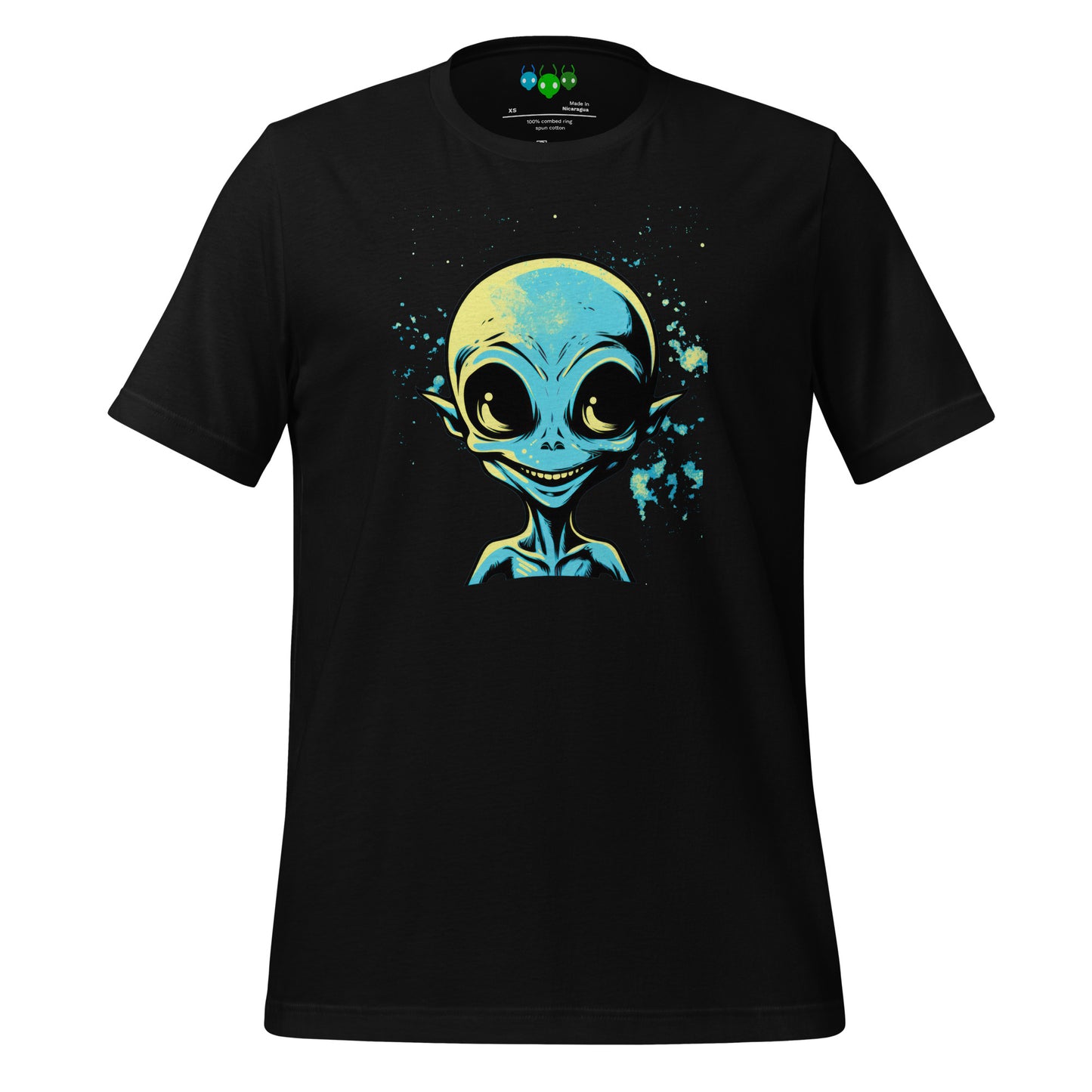 Happy Blue Alien Head | ꯅꯨꯡꯉꯥꯏꯕꯥ ꯕ꯭ꯂꯨ ꯑꯦꯂꯤꯌꯟ ꯍꯦꯗ꯫ T-shirt
