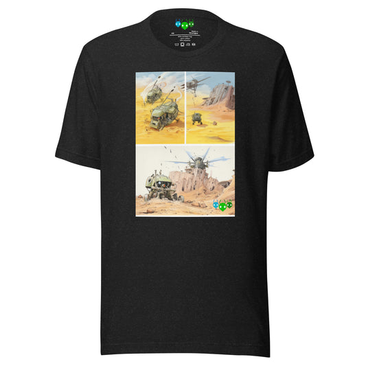 3-panel Heli Fight | Science Fiction T-shirt