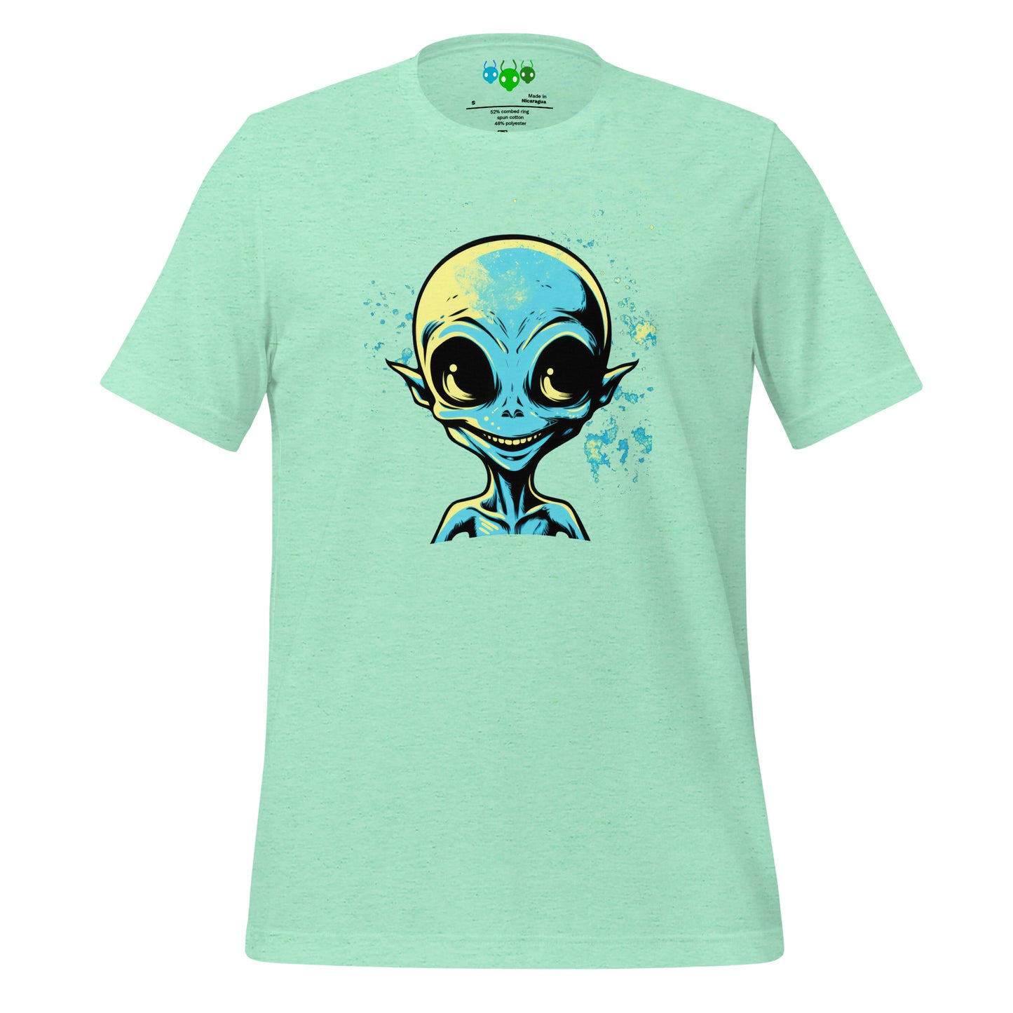Happy Blue Alien Head | ꯅꯨꯡꯉꯥꯏꯕꯥ ꯕ꯭ꯂꯨ ꯑꯦꯂꯤꯌꯟ ꯍꯦꯗ꯫ T-shirt