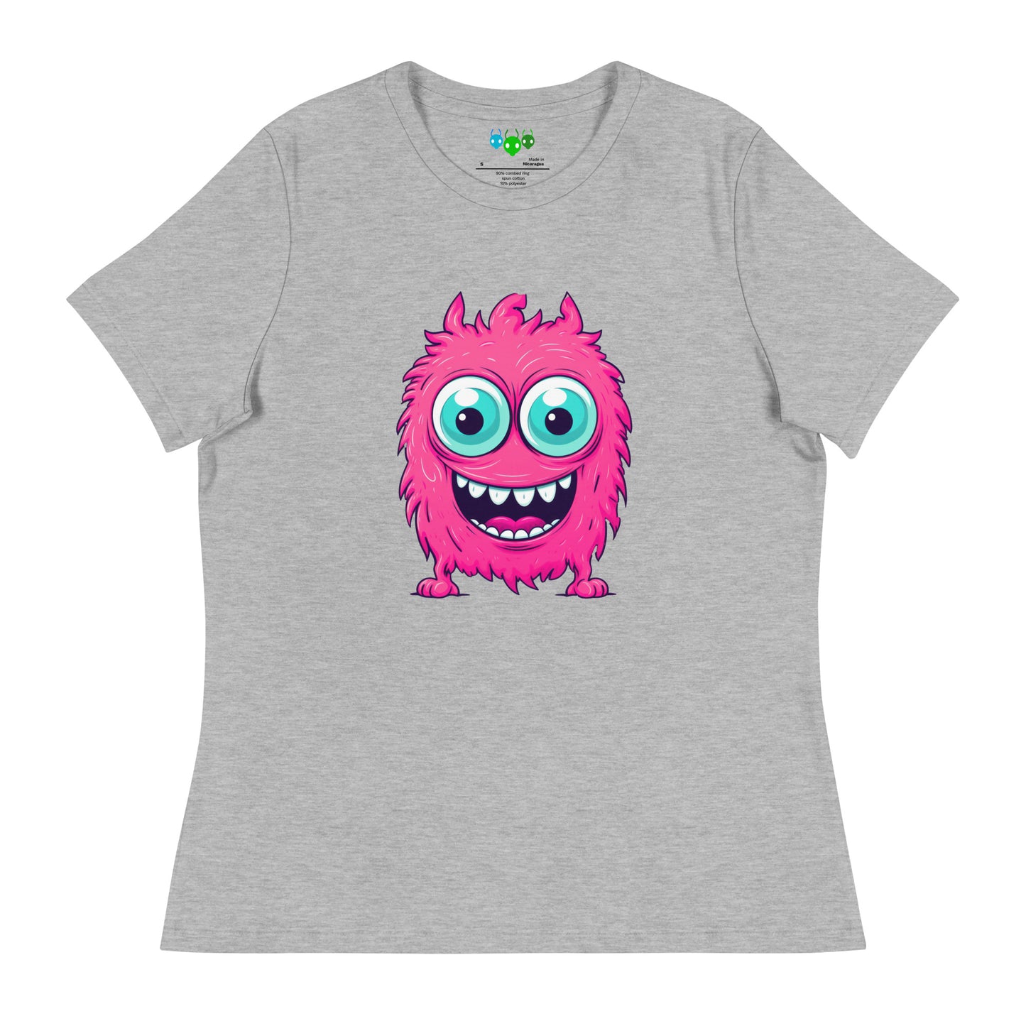 Women's Hairy Pink Alien Monster Relaxed T-Shirt