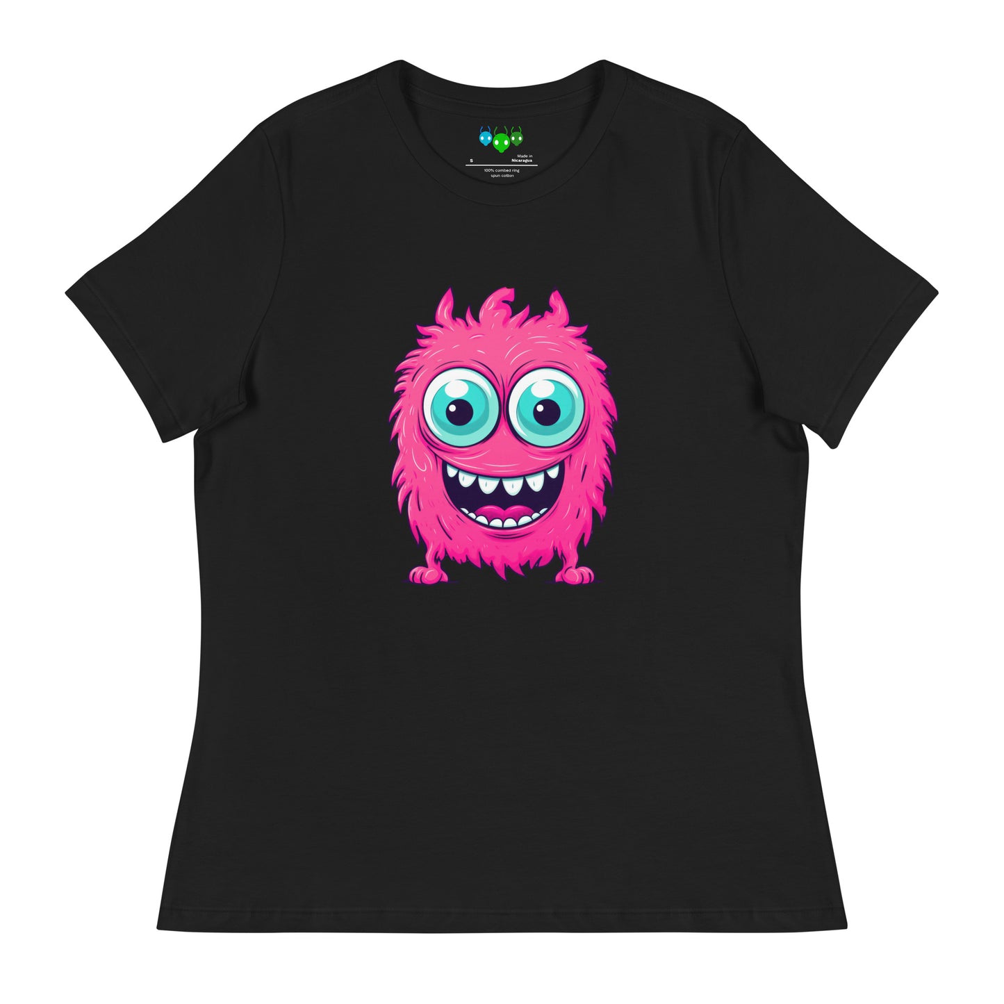 Women's Hairy Pink Alien Monster Relaxed T-Shirt