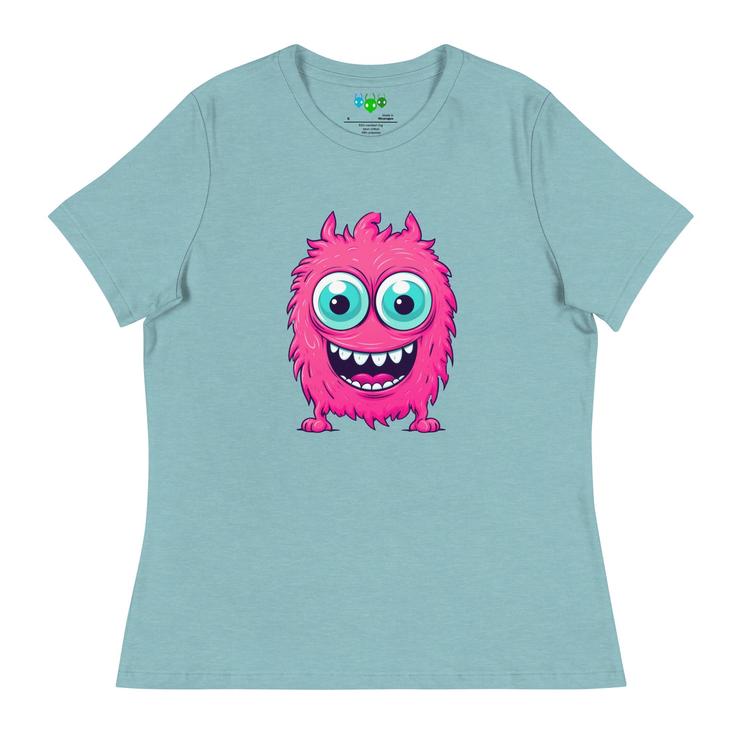 Women's Hairy Pink Alien Monster Relaxed T-Shirt
