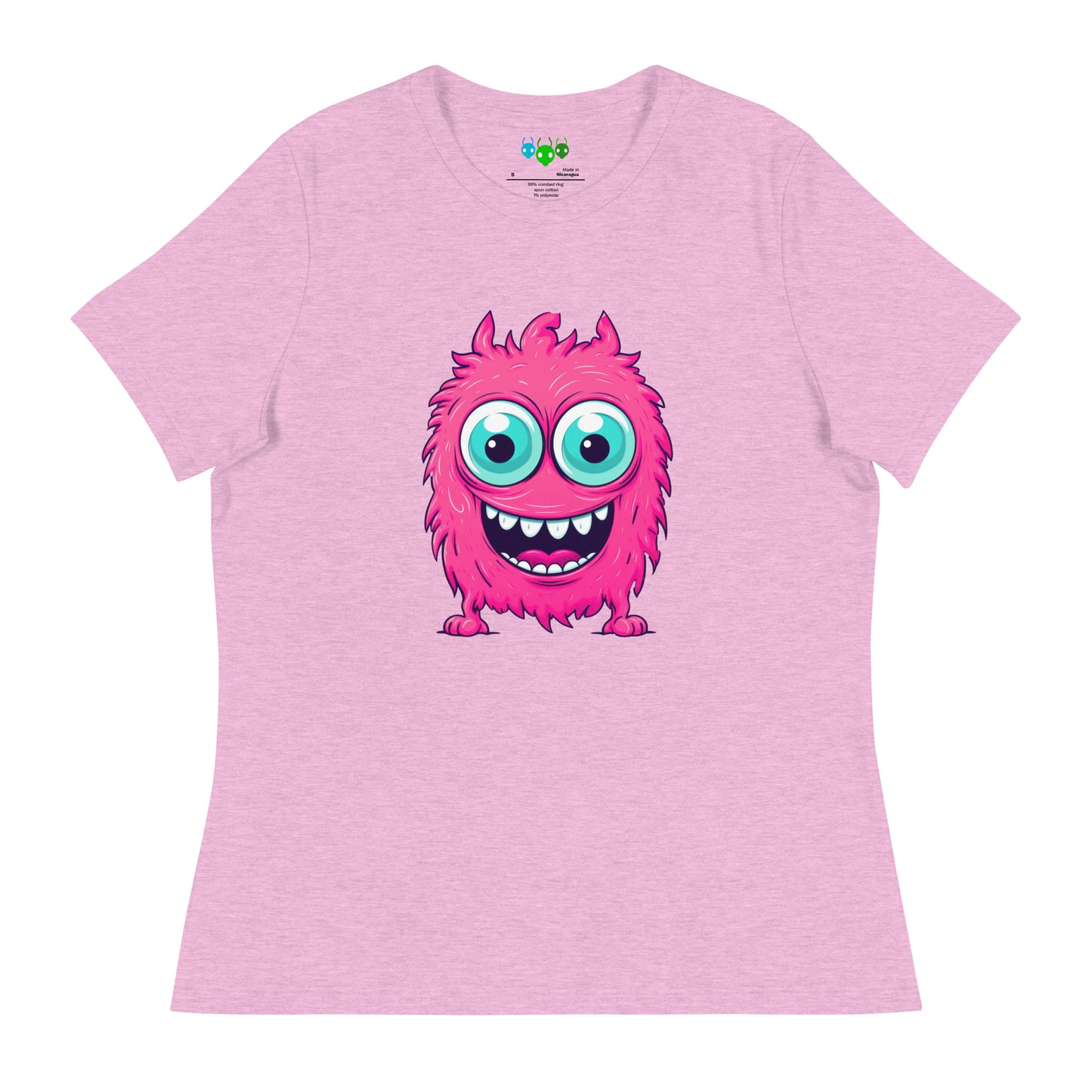 Women's Hairy Pink Alien Monster Relaxed T-Shirt