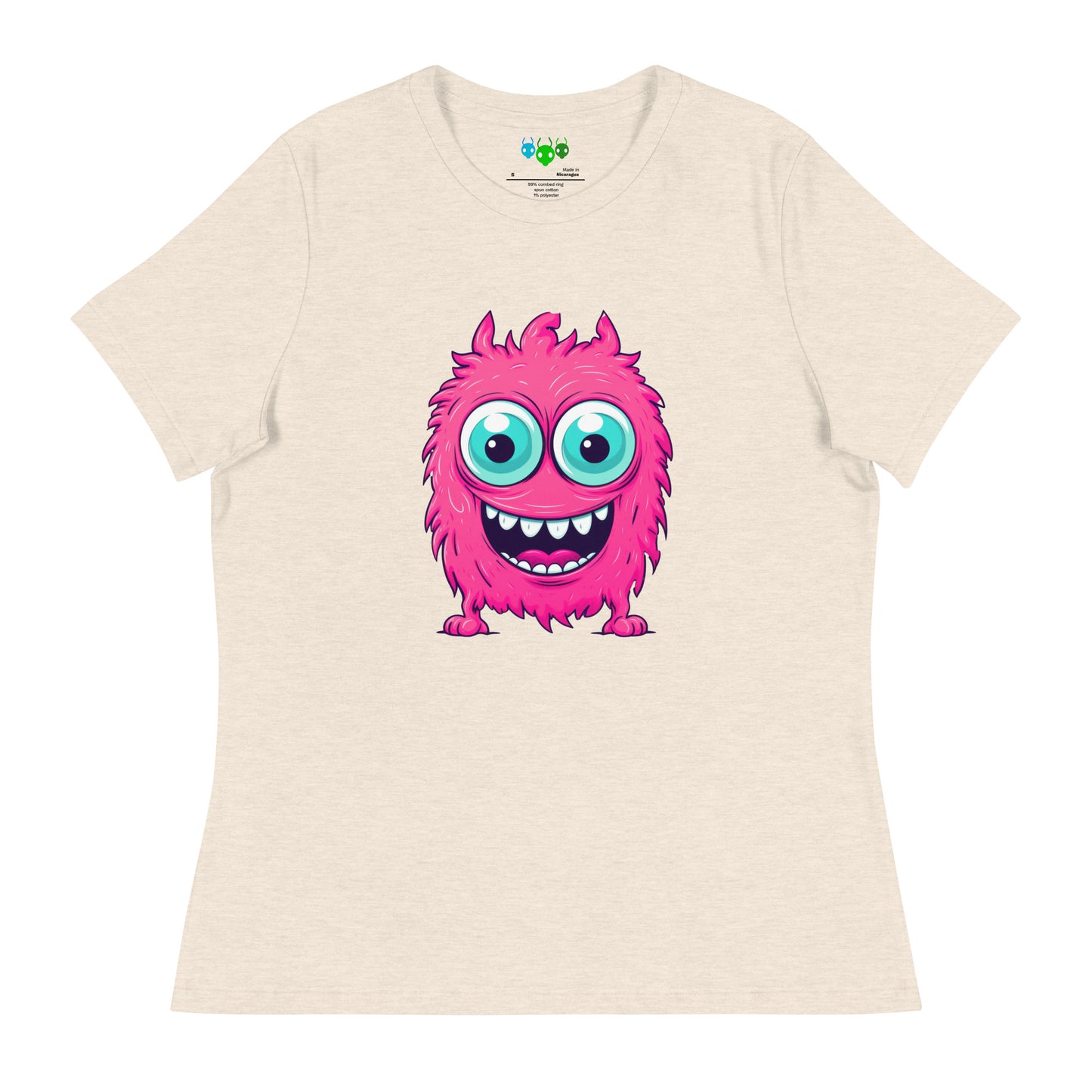 Women's Hairy Pink Alien Monster Relaxed T-Shirt