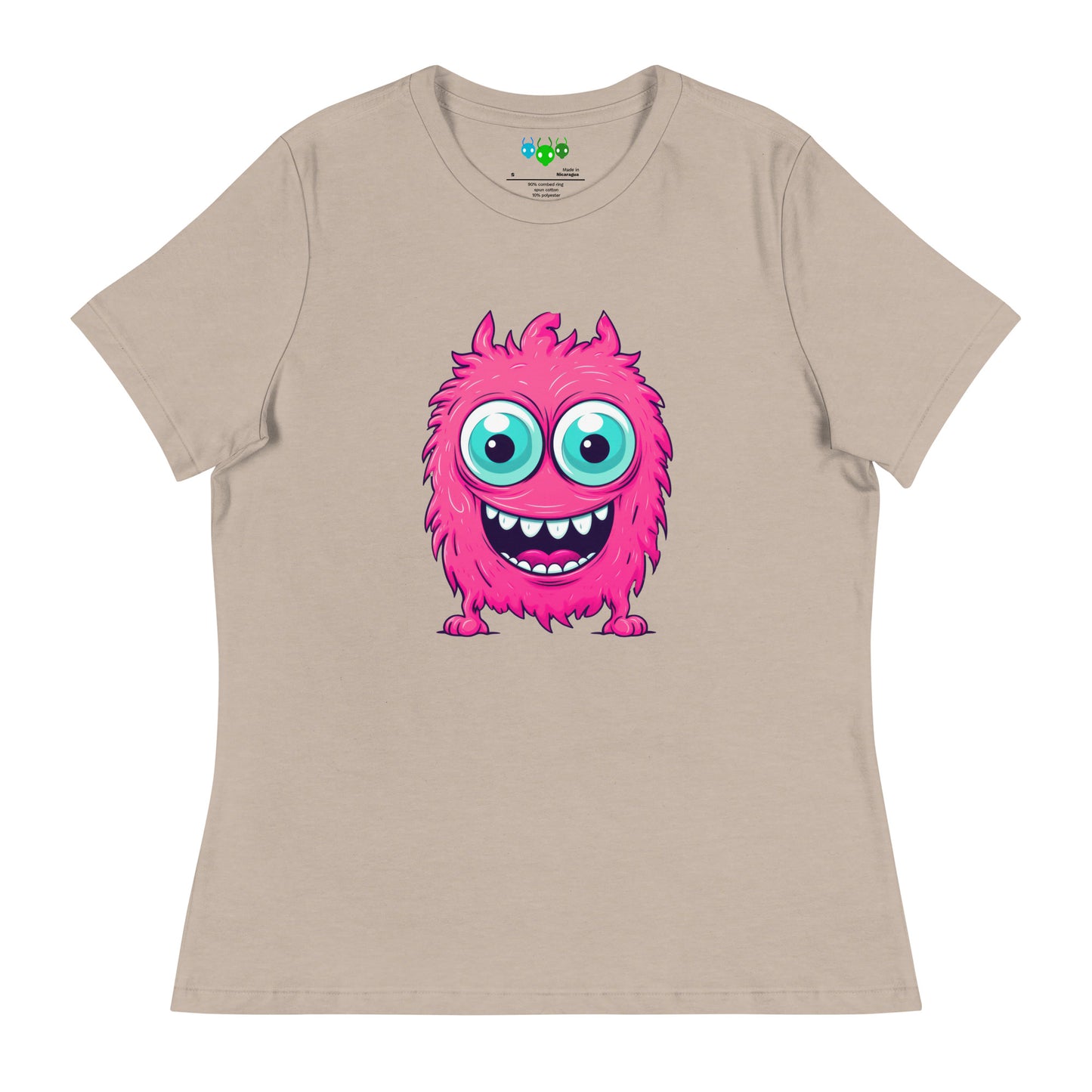 Women's Hairy Pink Alien Monster Relaxed T-Shirt