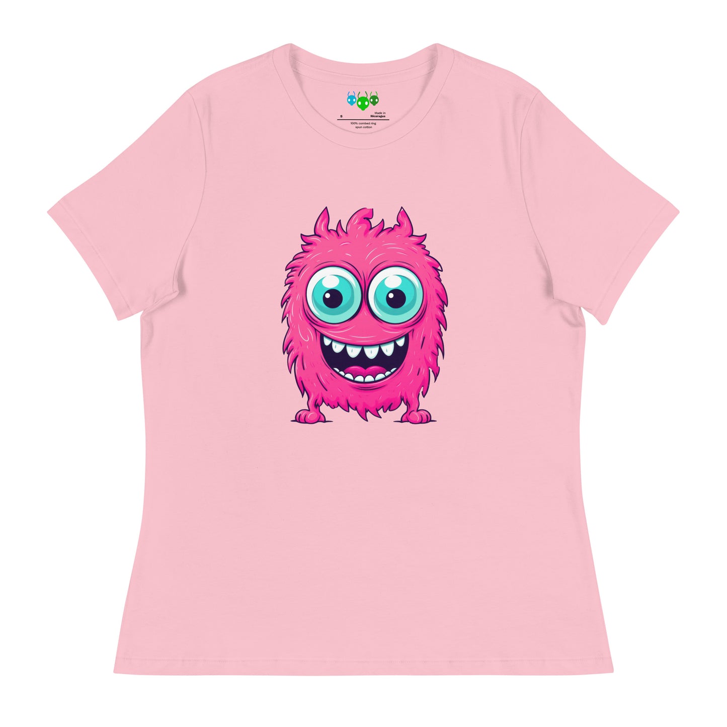 Women's Hairy Pink Alien Monster Relaxed T-Shirt