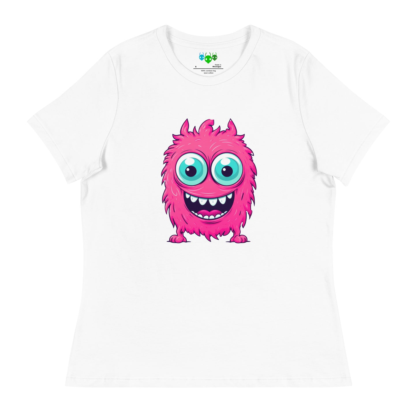 Women's Hairy Pink Alien Monster Relaxed T-Shirt