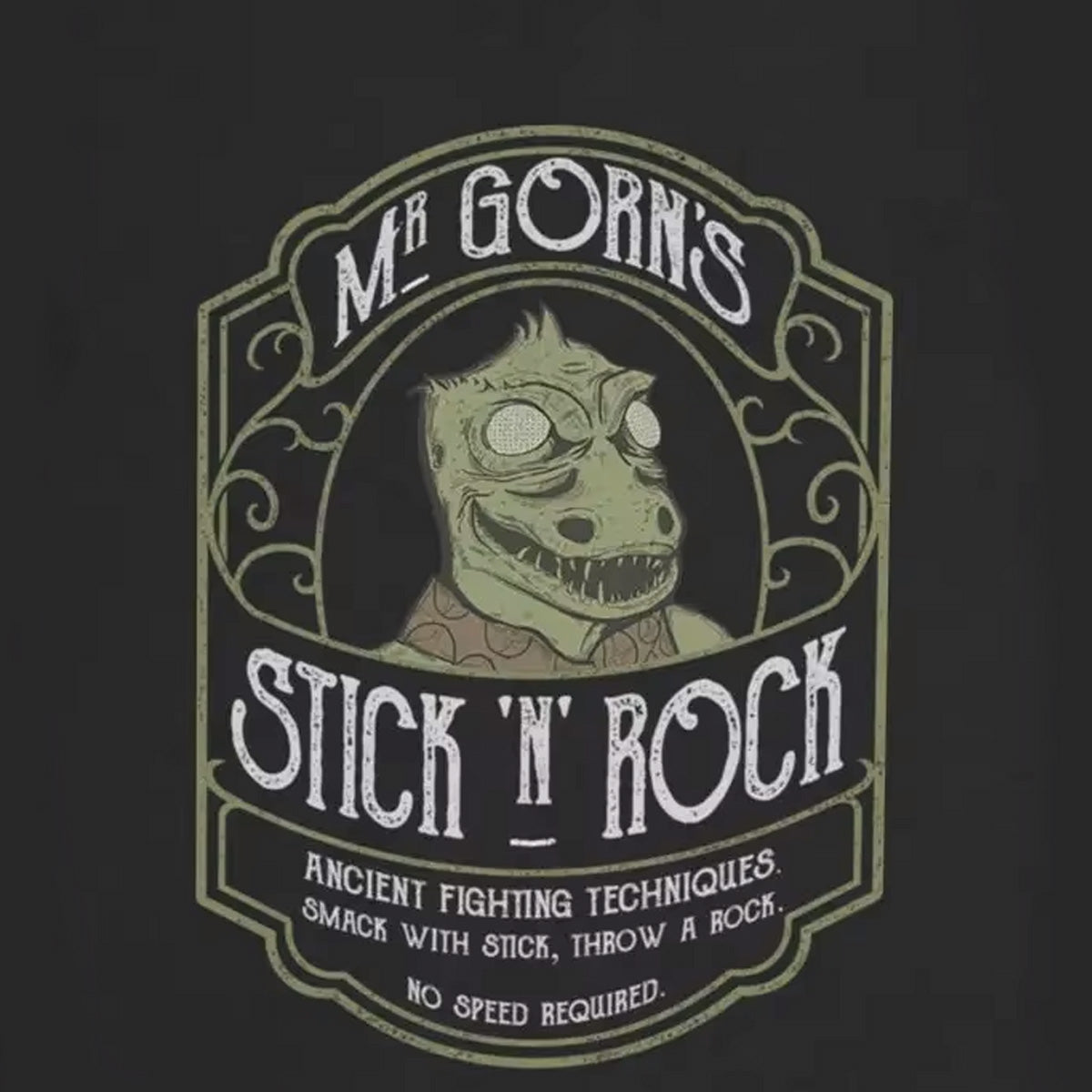 Star Trek "Mr. Gorn's Stick and Rock Fighting School" T-Shirt