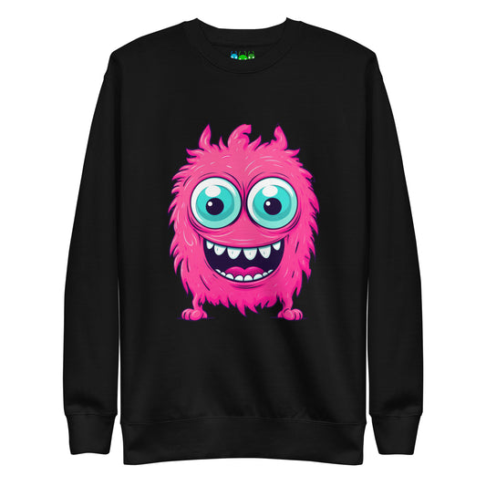 Hairy Pink Alien Monster Premium Sweatshirt