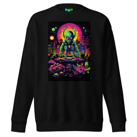 Alien Hip-hop DJ | एलियन हिप हॉप डीजे Premium Sweatshirt