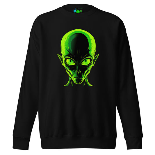Amazing Green Alien Head Premium Sweatshirt