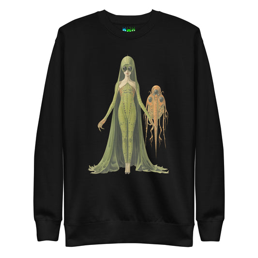 Green Lady Alien & Pet | గ్రీన్ లేడీ ఏలియన్ Premium Sweatshirt