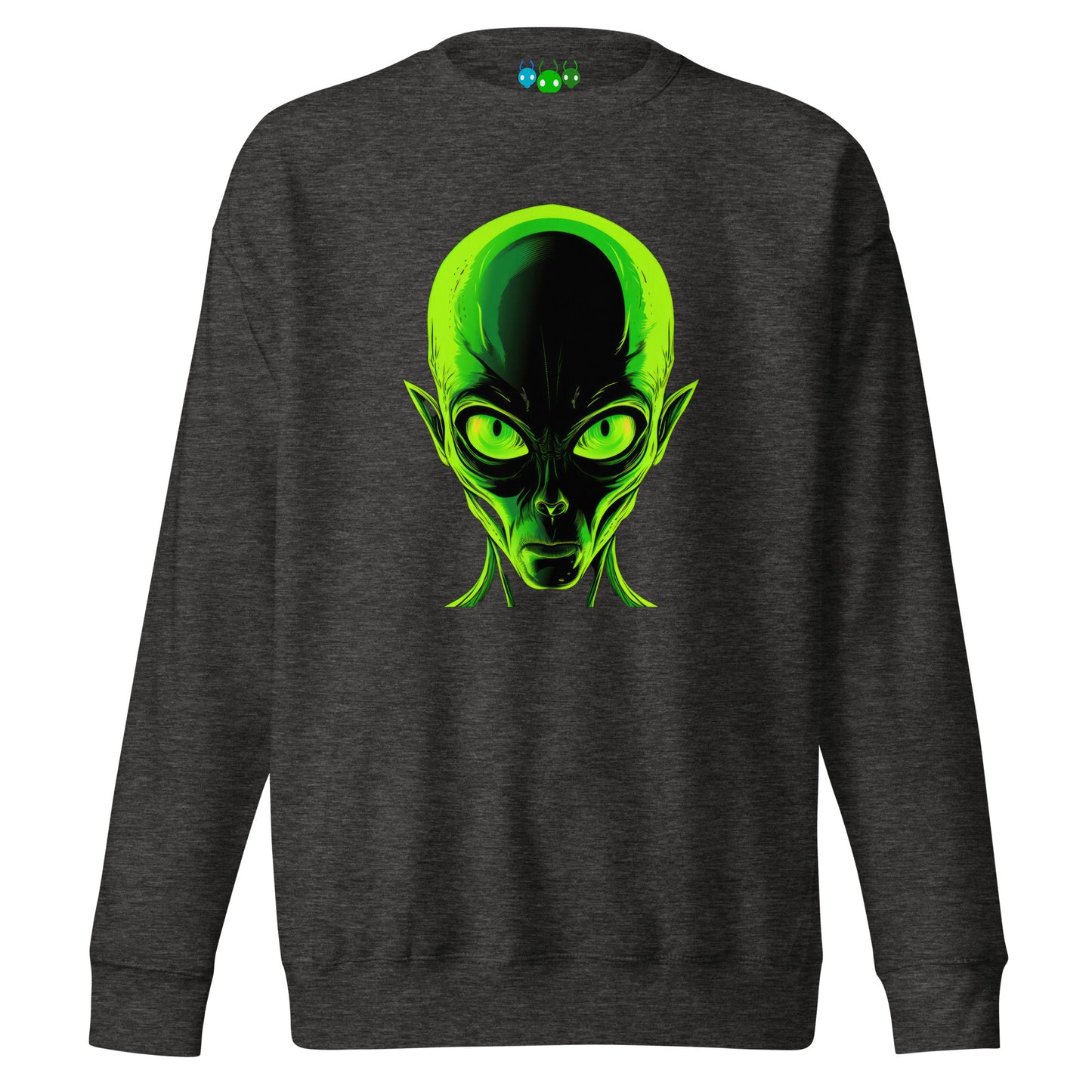 Amazing Green Alien Head Premium Sweatshirt
