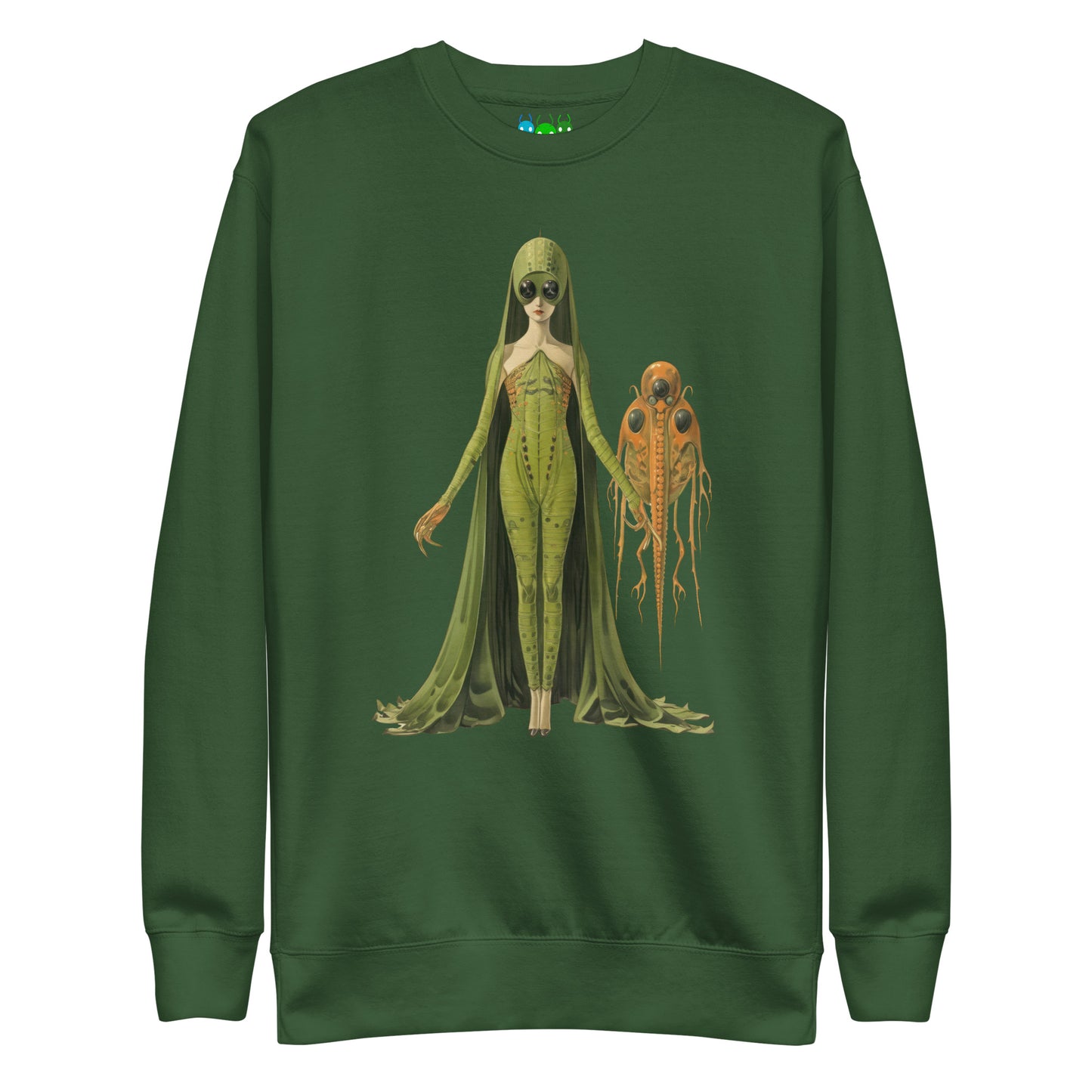 Green Lady Alien & Pet | గ్రీన్ లేడీ ఏలియన్ Premium Sweatshirt