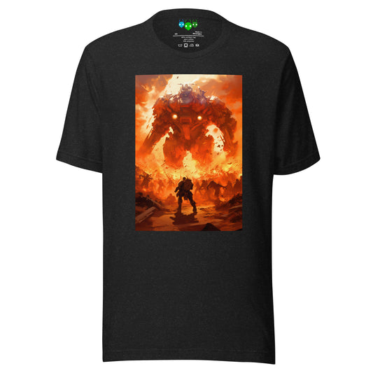 Mech in Fire | 火の中のメック | Science Fiction T-shirt