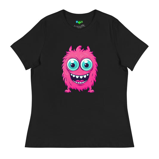 Women's Hairy Pink Alien Monster Relaxed T-Shirt