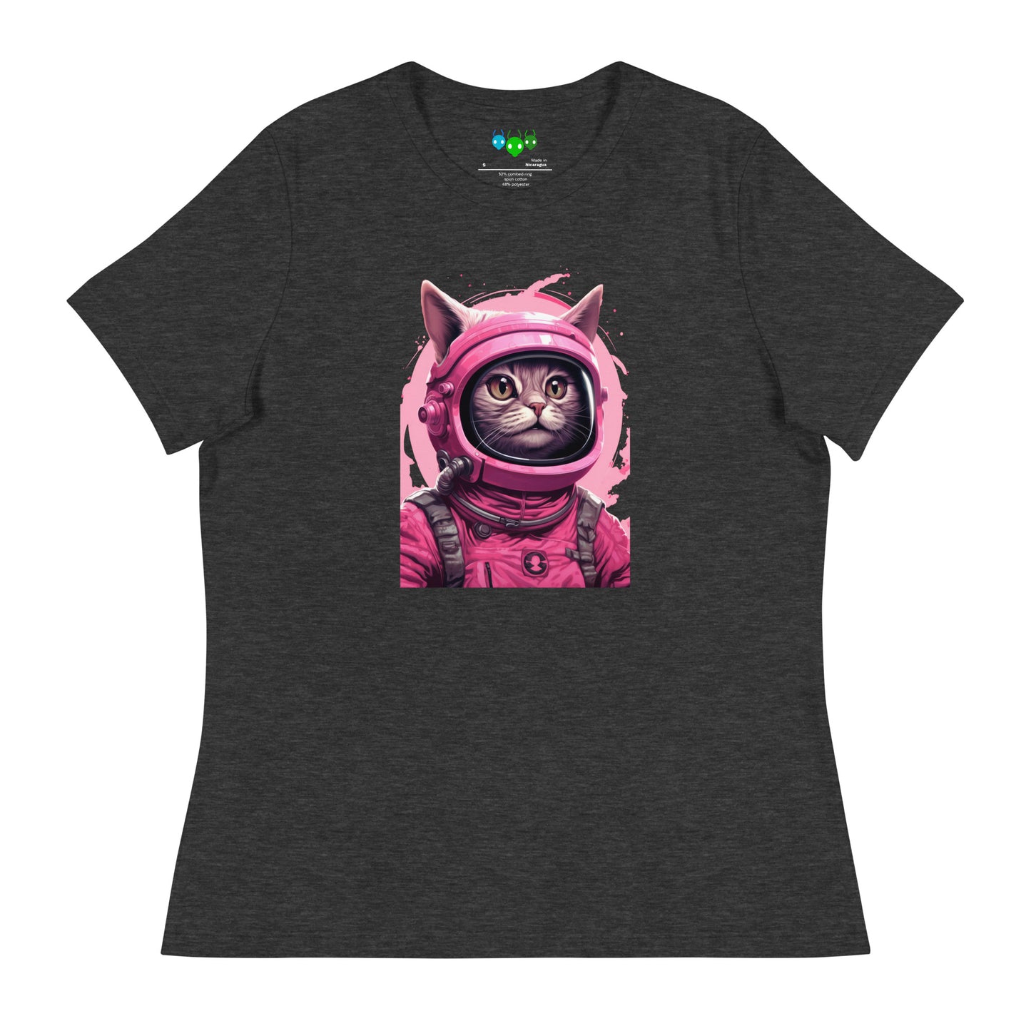 Pinky Cat Astronaut Women's Relaxed T-Shirt